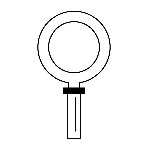 Magnifying glass symbol isolated in black and white — Stock Vector