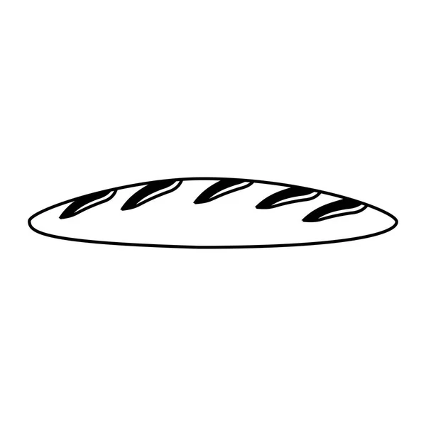 Pan de trigo alimento de dibujos animados aislados en blanco y negro — Vector de stock