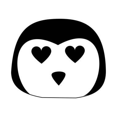Siyah beyaz sevimli penguen hayvan karikatür