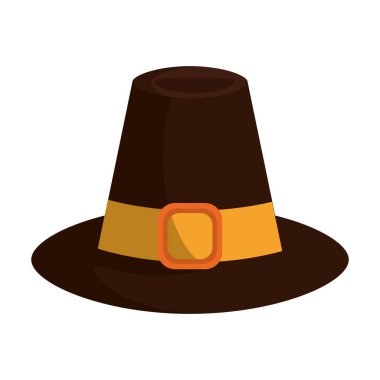 Vintage şükran şapka karikatür izole