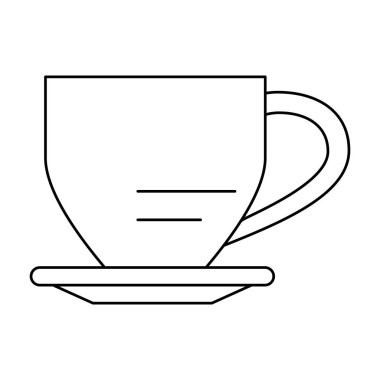 Kahve fincanı siyah ve beyaz izole tabakta sıcak