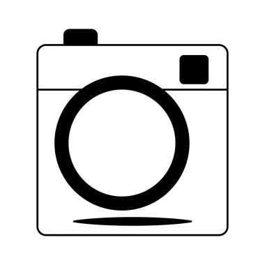 Vintage anlık kamera sembolü siyah beyaz izole