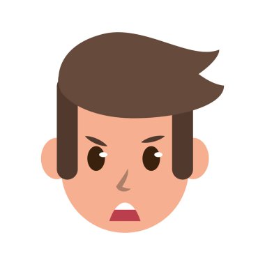 Adam yüz karakter karikatür izole