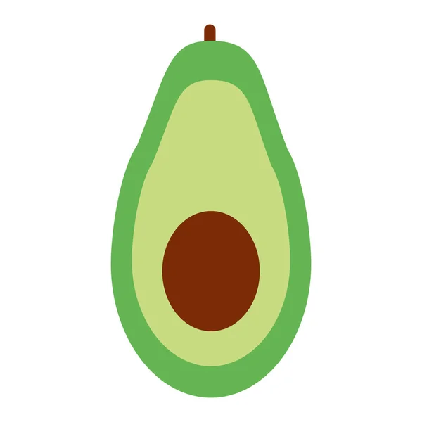 Aguacate comida sana vegetal plana — Vector de stock