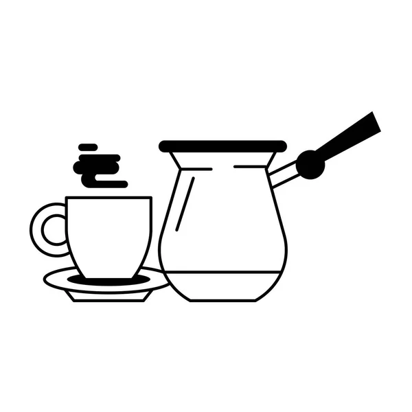 커피 카페 컨셉 만화 — 스톡 벡터