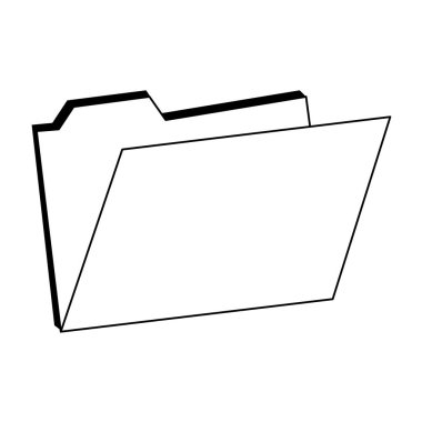 Dijital Klasör açık sembol techonlogy siyah beyaz