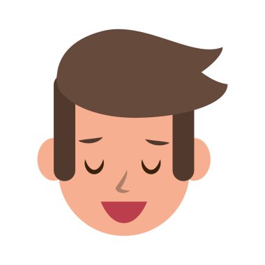 Adam yüz karakter karikatür izole