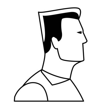 adam karakter karikatür siyah beyaz avatar