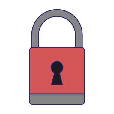 asma kilit simgesi karikatür mavi çizgiler