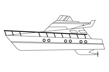 Lüks yatch hızlı deniz seyahat siyah ve beyaz