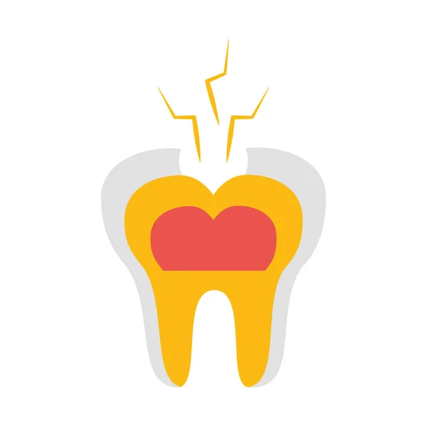 Tooth broken dental care — Stock Vector