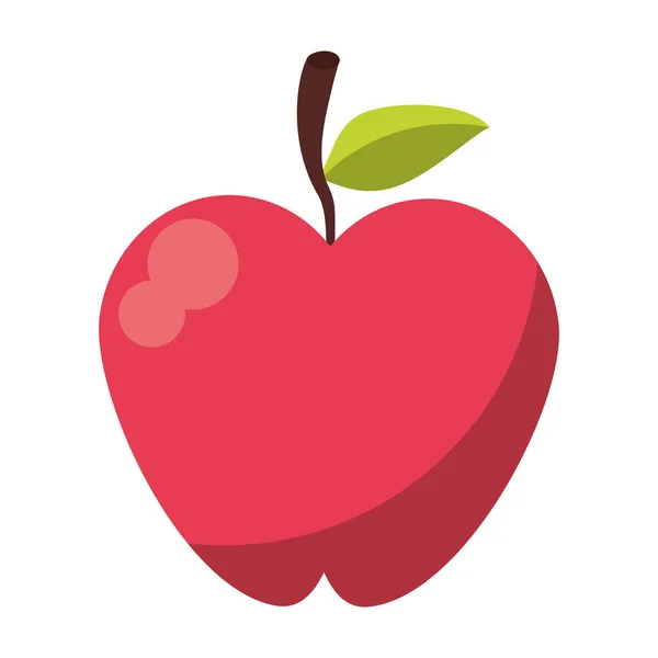 Manzana fruta alimentos dibujos animados aislados — Vector de stock