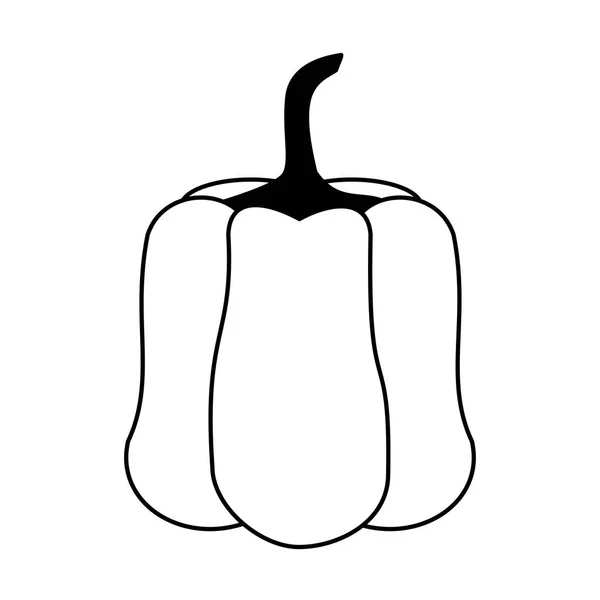 Pepe fresco cartone animato cibo vegetale in bianco e nero — Vettoriale Stock