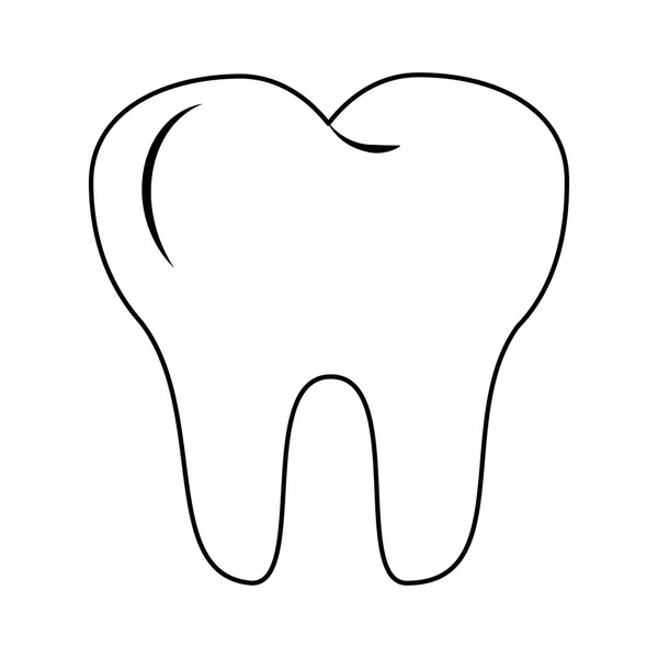 Символ ухода за зубами чёрно-белый — стоковый вектор