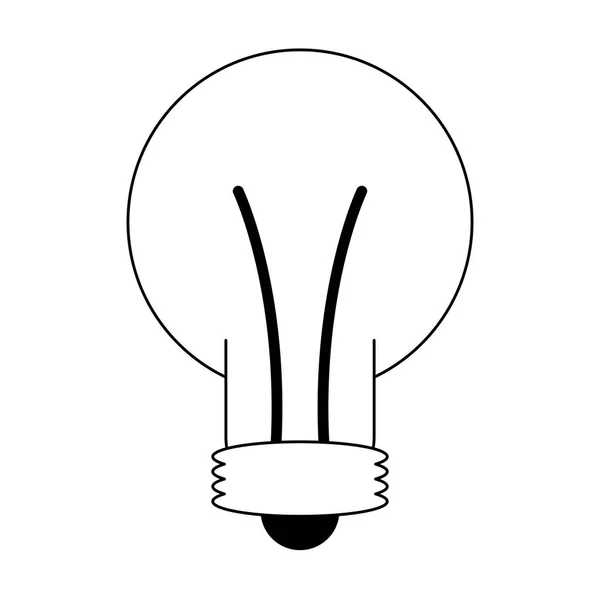 Glühbirne große Idee Symbol isoliert in schwarz und weiß — Stockvektor