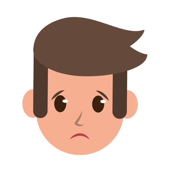 Homme visage personnage dessin animé isolé — Image vectorielle