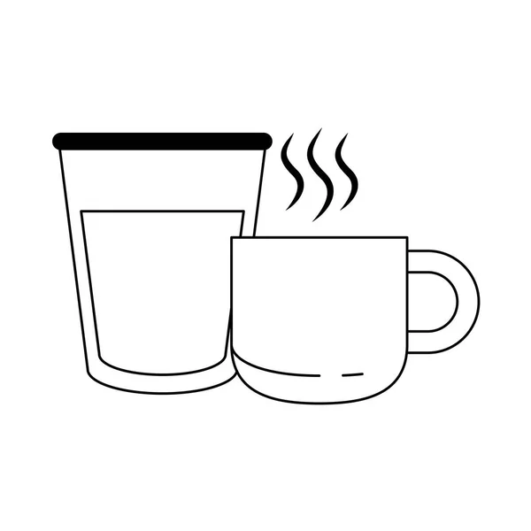 Szklanka mleka i herbaty kubek bajki — Wektor stockowy