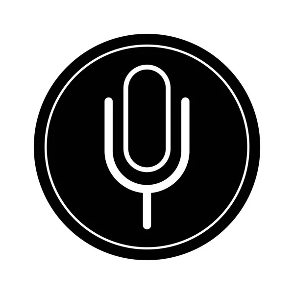 Mikrofon işareti simgesi siyah beyaz — Stok Vektör