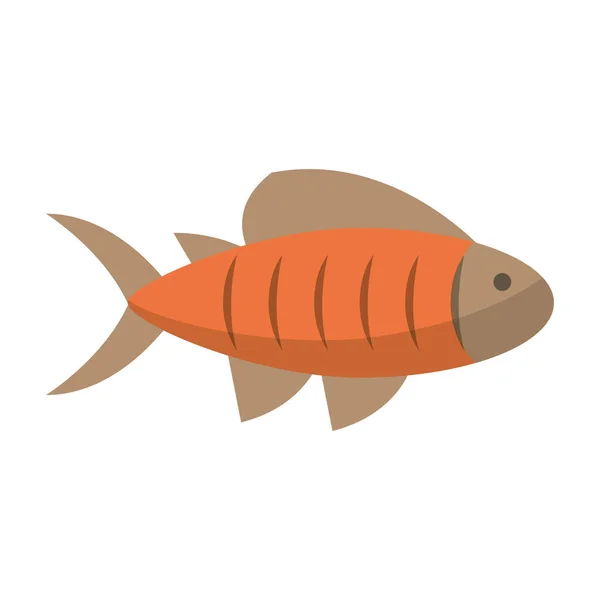 Simbol makanan laut ikan kartun terisolasi - Stok Vektor