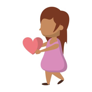 Güzel kız karikatür izole Vektör illüstrasyon