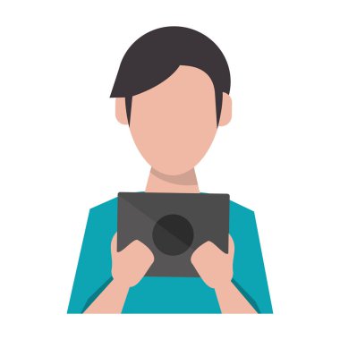 Tablet kullanan adam