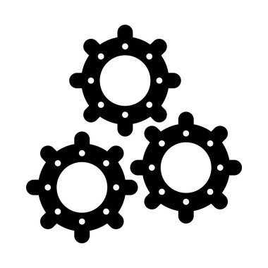 Dişliler makine siyah beyaz izole karikatür çalışma