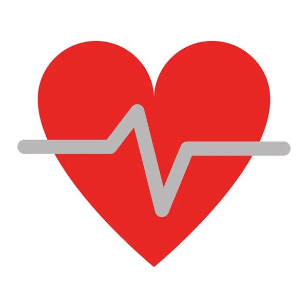 Herzpuls Gesundheit isoliert flach — Stockvektor