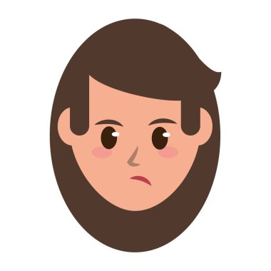 Kadın yüzü çizgi film karakteri izole