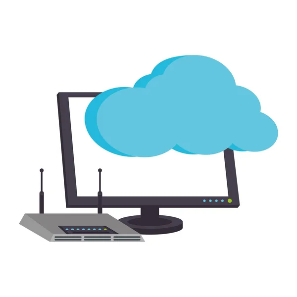 Cloud computing tecnología vector ilustración — Vector de stock