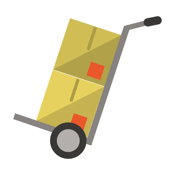 Kutu sembolü izole edilmiş el kamyonu — Stok Vektör