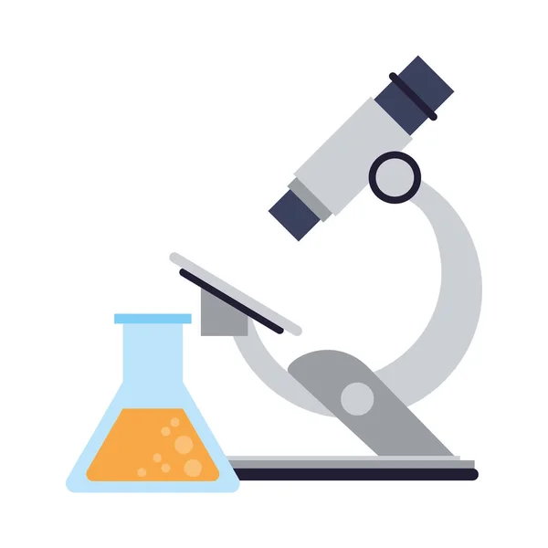 Microscope et fiole de chimie — Image vectorielle