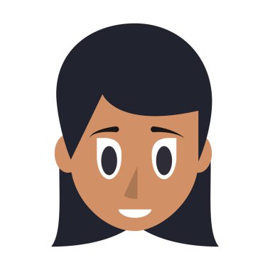 Genç kadın yüz çizgi film