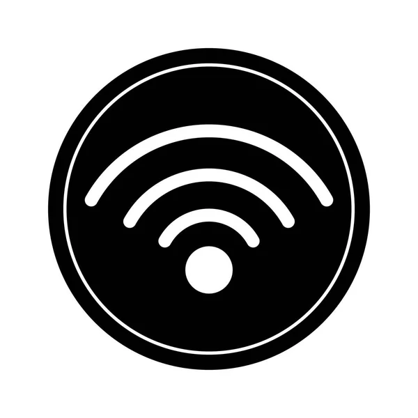 Wireless sign icon black and white — 스톡 벡터