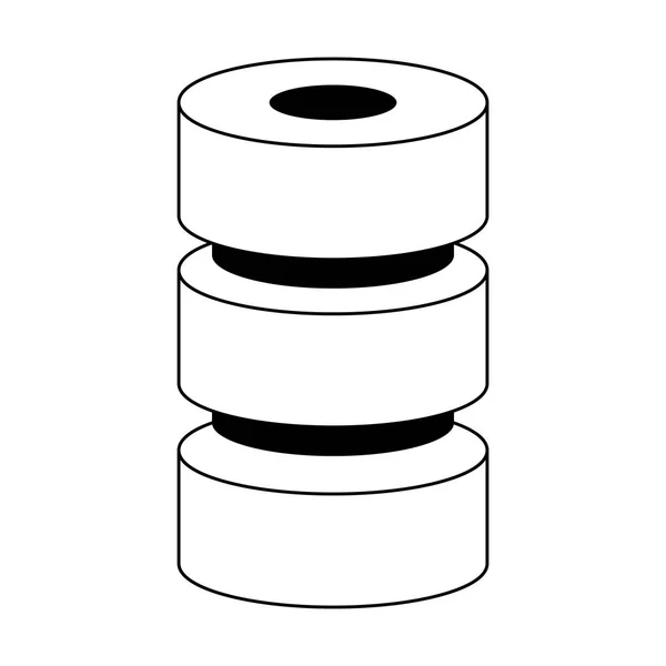 Diskar databasservrar teknik i svart och vitt — Stock vektor