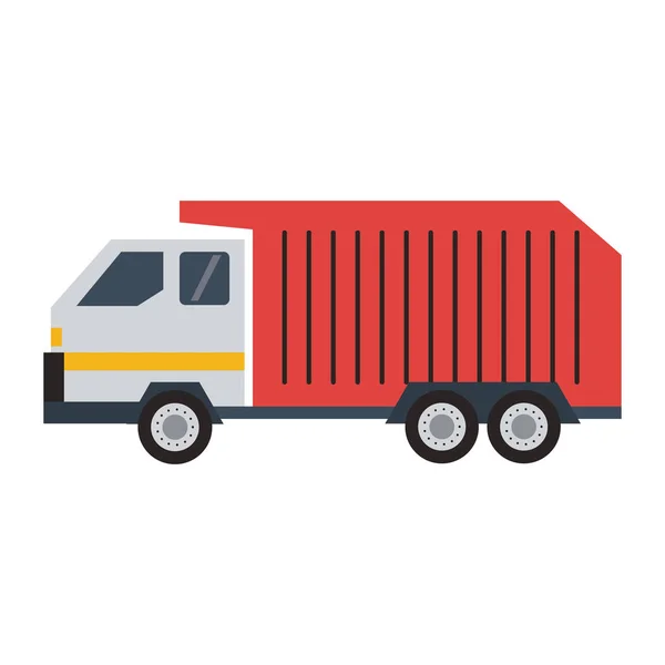 Vehículo camión de basura aislado plano — Vector de stock