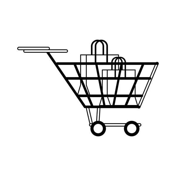 Shopping- und Verkaufssymbole in schwarz-weiß — Stockvektor
