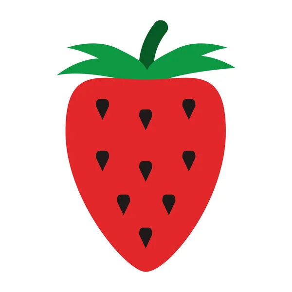 Strawberry fruit isolated flat