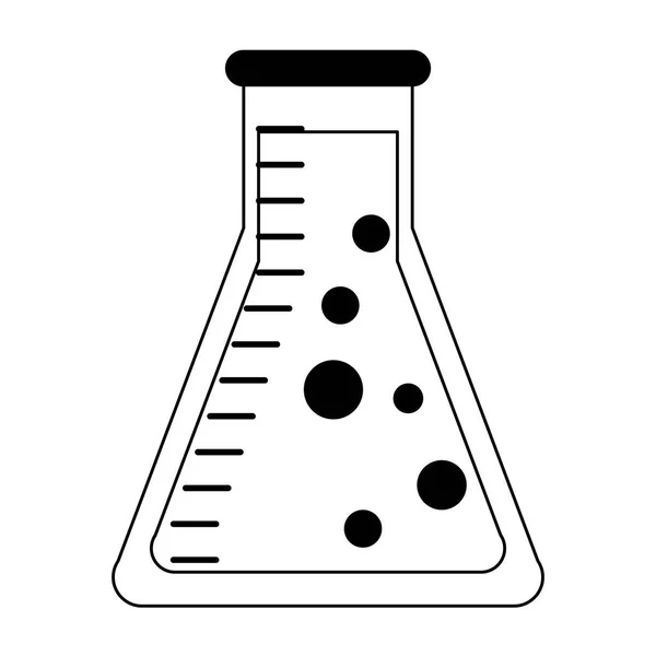 Frasco químico símbolo de laboratório isolado em preto e branco —  Vetores de Stock