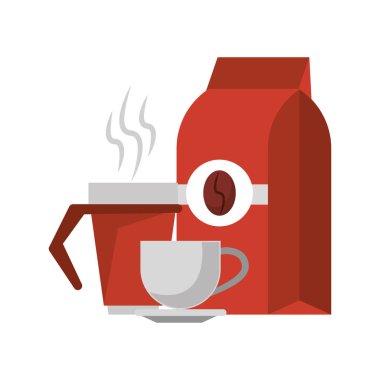 Kahve poşeti sıcak kahve fincanları