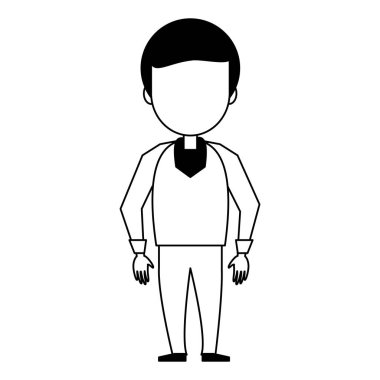 siyah beyaz genç adam çizgi film