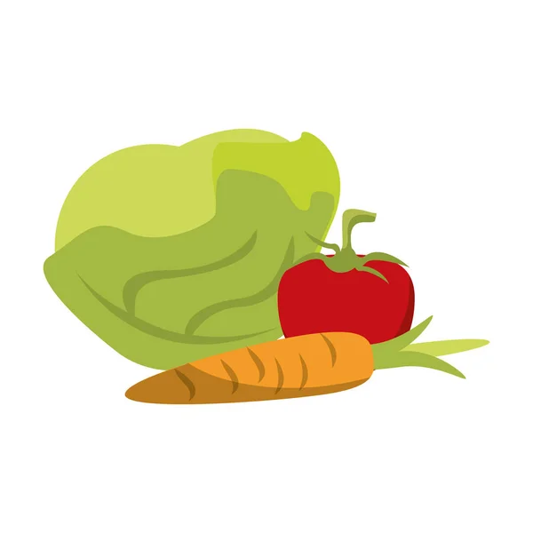 新鲜蔬菜食品卡通孤立 — 图库矢量图片