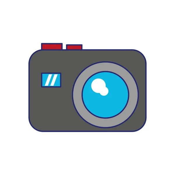 Fotografisch camerapictogram blauwe lijnen — Stockvector