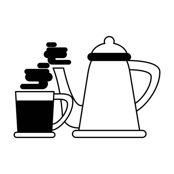 커피 카페 컨셉 만화 — 스톡 벡터