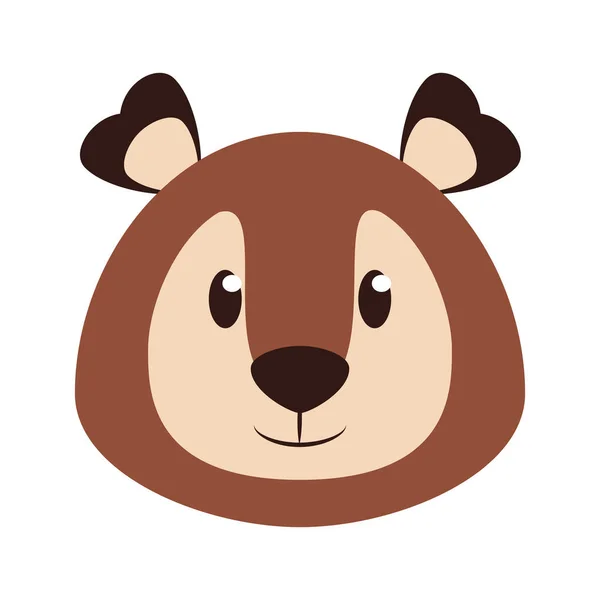Medve fej vadvilág aranyos állat rajzfilm — Stock Vector