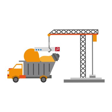 İnşaat güvenlik sistemi vektör illüstrasyon altında