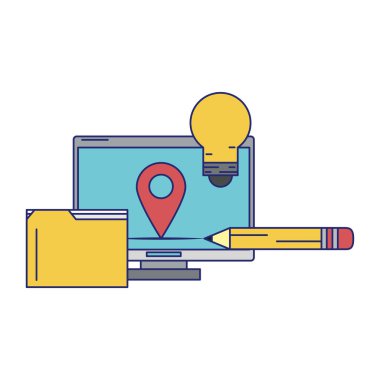 belgeler klasörü mavi çizgiler ile bilgisayar