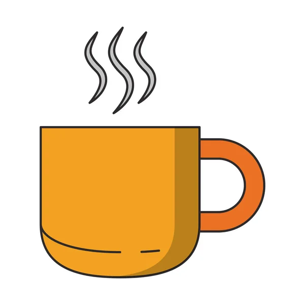 Hot drink in mug cartoon isolated — Stock Vector