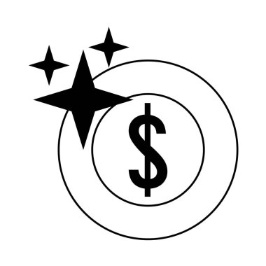 Videogame sikke siyah beyaz para karikatür parlatmak