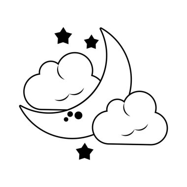 Ay bulutu ve siyah beyaz yağmur damla