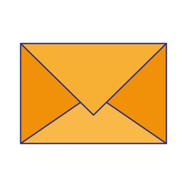 E-posta zarf sembolü izole karikatür